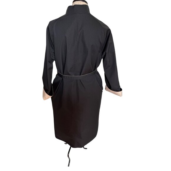 Stanbrooke Womens Trench Coat Size M Black Tan Cotton Blend Reversible Vintage - Picture 4 of 11